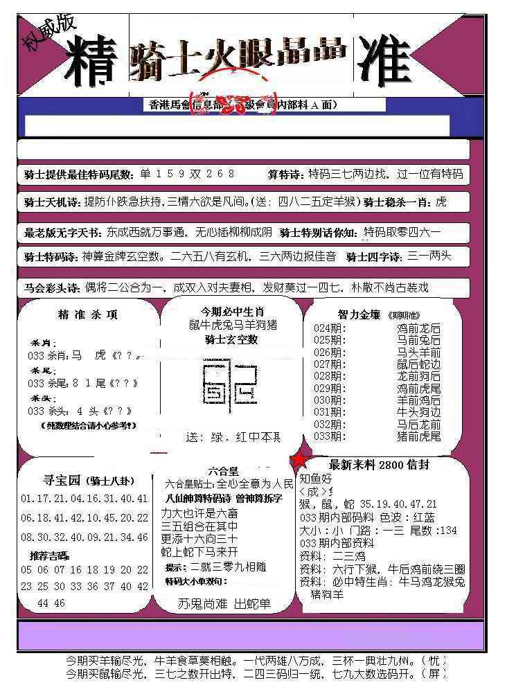 033期骑士火眼晶晶（正）[图]